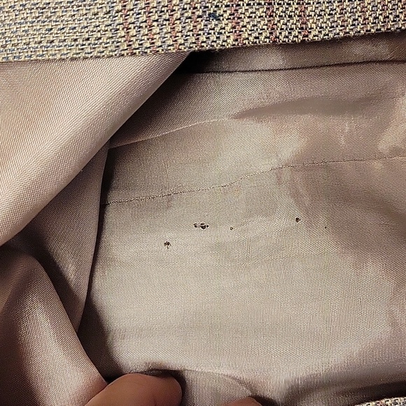 Liz Claiborne Gray Cream And Rust Plaid Lined Pencil Skirt - Picture 6 of 6